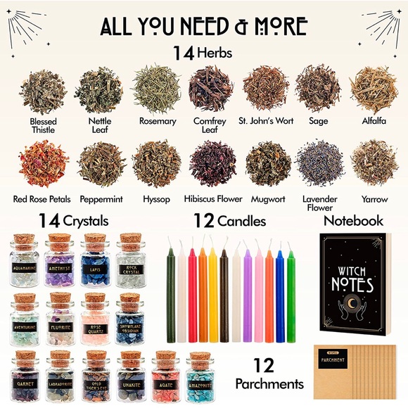 🕯✨🐈‍⬛ Traditional Witch Crafting Starter Kit real organic herbs & real c… - Picture 17 of 17
